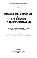 Droits de l'homme et relations internationales by Institut français des relations internationales cover