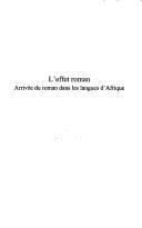 L'effet roman by Xavier Garnier, Alain Ricard cover