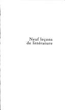 Neuf leçons de littérature by Michel Butor cover