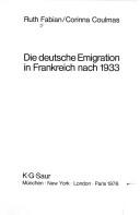 Die deutsche Emigration in Frankreich nach 1933 by Ruth Fabian cover