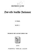 Das erste deutsche Parlament by Heinrich Laube cover