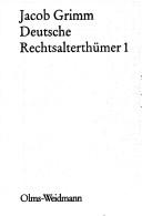 Deutsche Rechtsalterthümer by Brothers Grimm cover