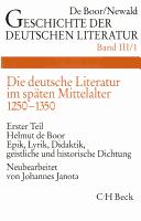 Die deutsche Literatur im späten Mittelalter by Helmut de Boor cover