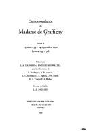 Correspondance de Madame de Graffigny by Françoise de Grafigny, Madame de Graffigny, English Showalter, Voltaire Foundation, de Graffigny, J.A. Dainard, Et al cover