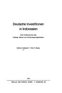 Deutsche Investitionen in Indonesien by Dietrich Kebschull cover
