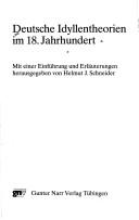 Deutsche Idyllentheorien im 18. Jahrhundert by Helmut J. Schneider cover
