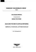 Das deutsche Fastnachtspiel by Wolfgang Spiewok cover