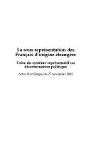 La sous-représentation des Français d'origine étrangère by Mouvement pour une citoyenneté active cover