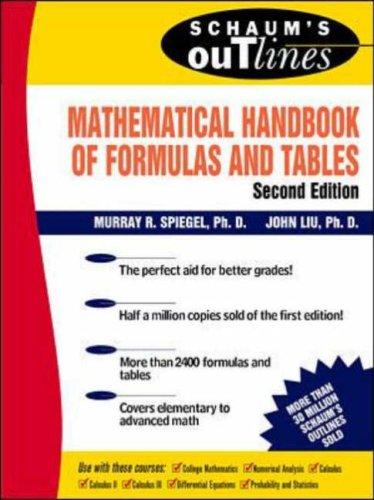 Mathematical handbook of formulas and tables