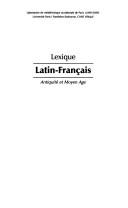Lexique latin-français by Laboratoire de médiévistique occidentale de Paris cover