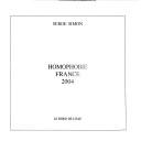 Homophobie, France 2004 by Serge Simon cover
