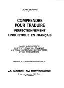 Comprendre pour traduire by Jean Brauns cover