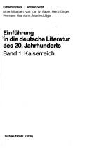 Einführung in die deutsche Literatur des 20 by Erhard H. Schütz cover