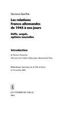 Les relations franco-allemandes de 1945 à nos jours