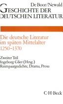 Die deutsche Literatur im spaten Mittelalter by Helmut de Boor cover