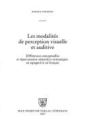 Les modalités de perception visuelle et auditive by Renata Enghels cover