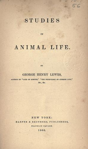 Studies in animal life