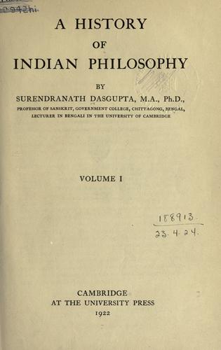 A history of Indian philosophy