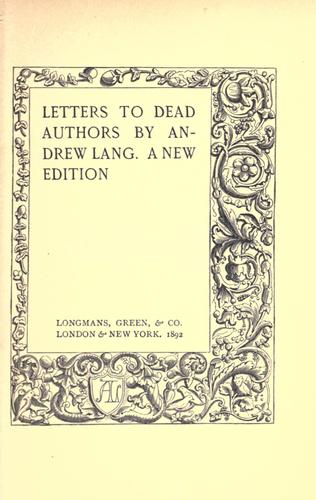 Letters to dead authors, with an etched port. by S.J. Ferris and 4 additional letters