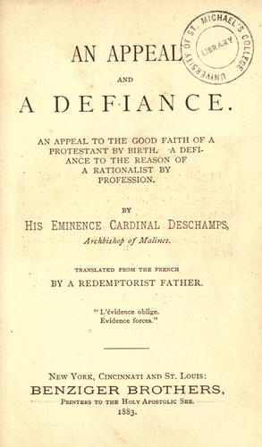 An appeal and a defiance..