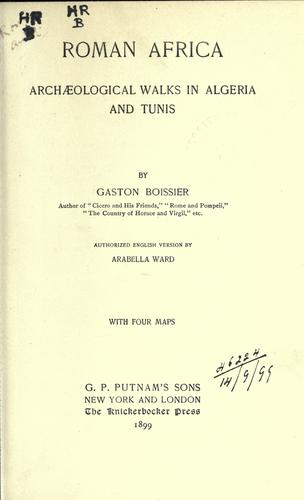 Roman Africa by Boissier, Gaston cover