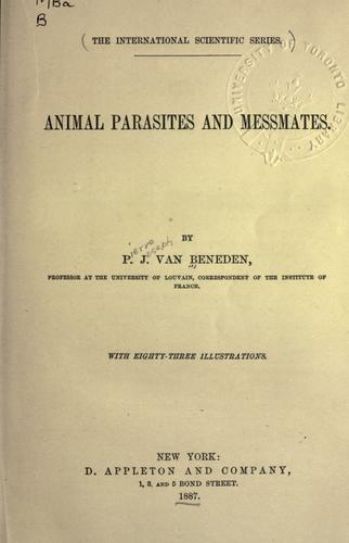 Commensaux et les parasites dans le règne animal by Beneden M. van cover