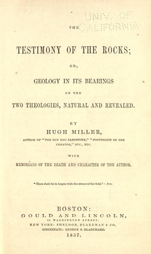 The testimony of the rocks