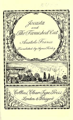 Jocaste by Anatole France cover