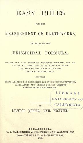 Easy rules for the measurement of earthworks
