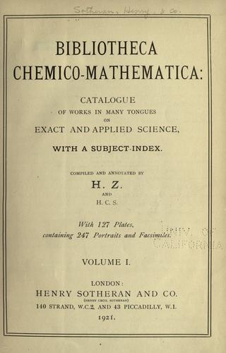 Bibliotheca chemico-mathematica
