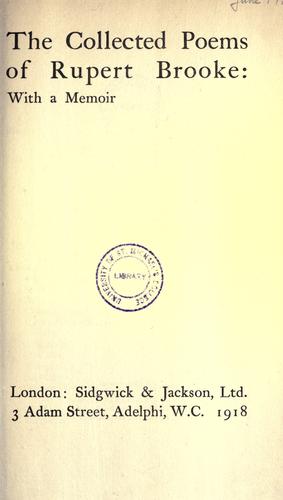 The collected poems of Rupert Brooke