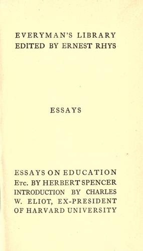Essays on education and kindred subjects