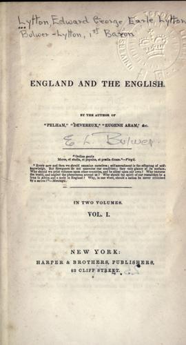 England and the English
