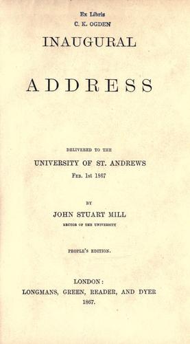 Inaugural Address