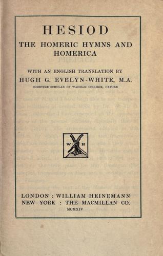 Hesiod, the Homeric hymns, and Homerica