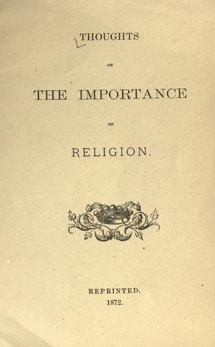 Thoughts on the importance of religion