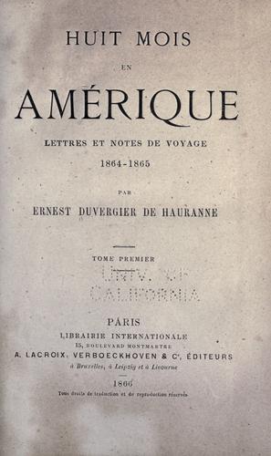 Huit mois en Amérique by Ernest Duvergier de Hauranne cover