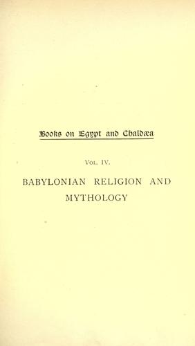 Babylonian religion and mythology by Leonard William King cover