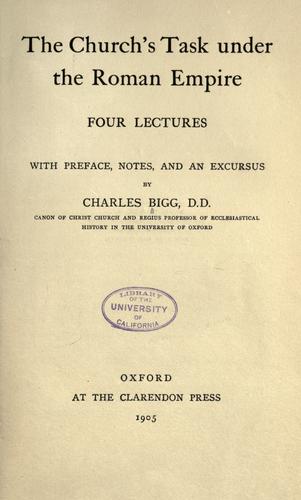 The Church's Task Under The Roman Empire