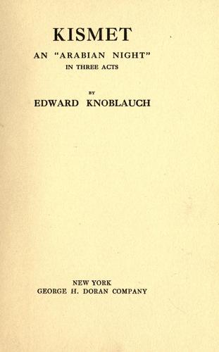 Kismet by Edward Knoblock cover