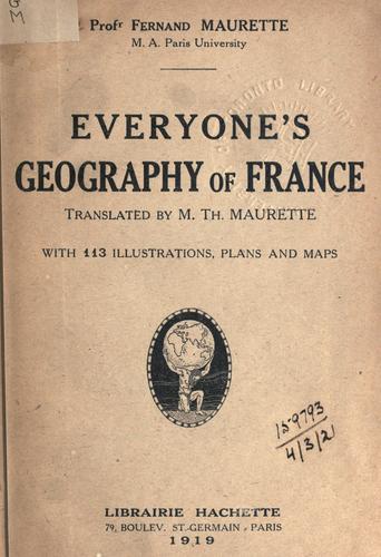Everyone's geography of France by Fernand Maurette cover