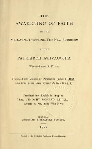 The awakening of faith in the Mahayana doctrine