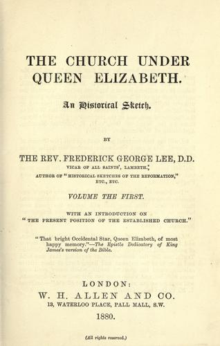 The church under Queen Elizabeth