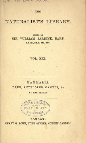Mammalia by Sir William Jardine cover