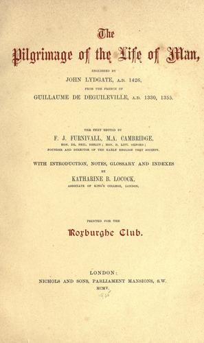 Pèlerinage de vie humaine by Guillaume de Deguileville cover