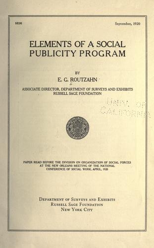 Elements of a social publicity program