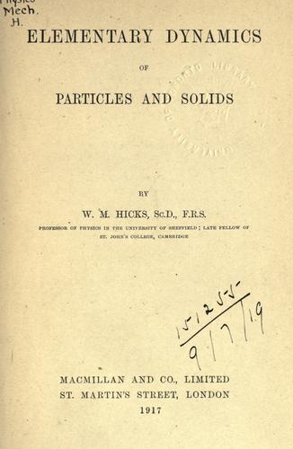Elementary dynamics of particles and solids