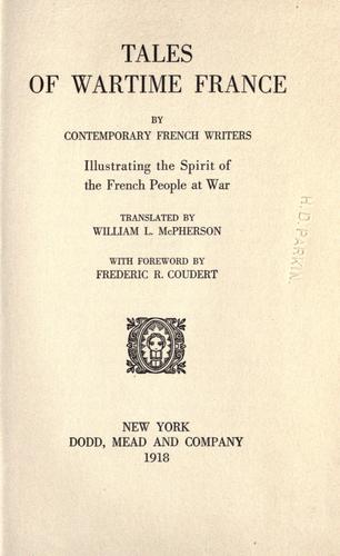 Tales of wartime France by William Lenhart McPherson cover