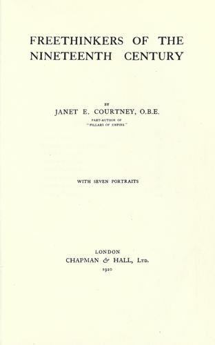 Freethinkers of the nineteenth century