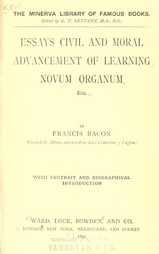 Essays, civil and moral